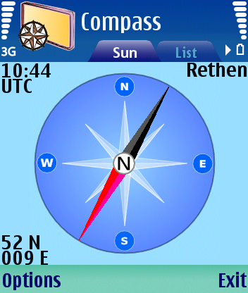 Compass main view sun on top