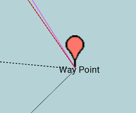 Layline on a way point